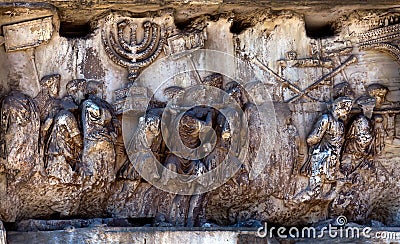 Fragment of the Arch of Titus at the Roman Forum