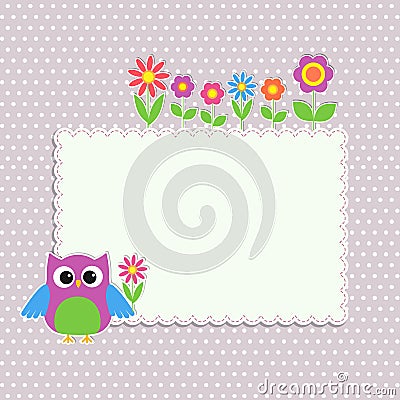 Frame with cute owl