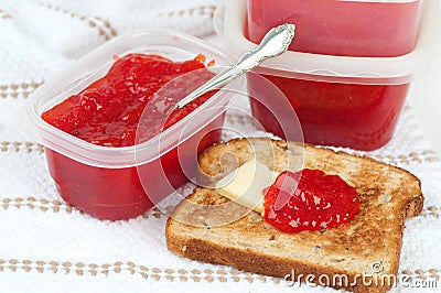 Freezer Strawberry Jam and Toast