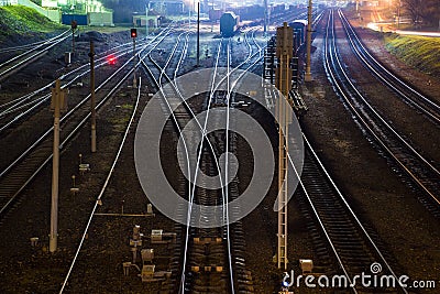 Freight Station with trains - Cargo transportation