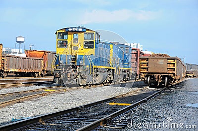 Freight Station with trains, train cargo