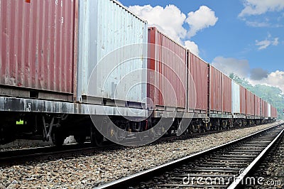 Freight train on beautiful sunny day