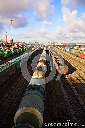 Freight train with color cargo