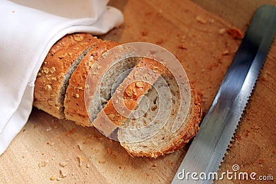 French baguette on buffet line