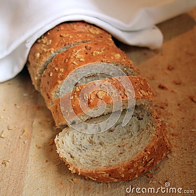 French baguette on buffet line