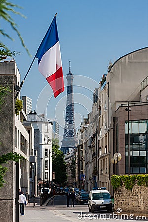 French flag and Eiffel Tower