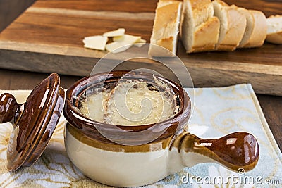 French onion soup with French bread