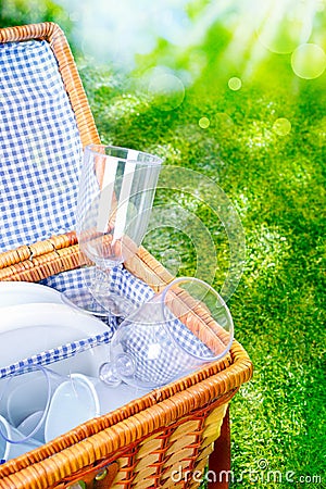 Fresh bright picnic basket