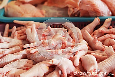 Fresh chicken foot in the markets