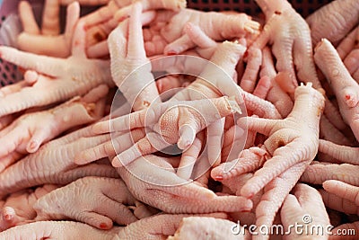 Fresh chicken foot in the markets