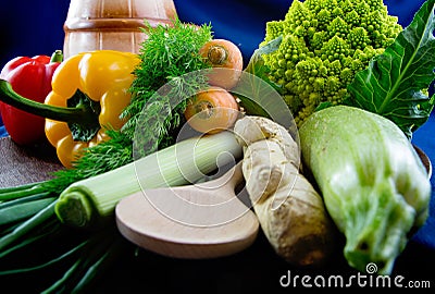 Fresh colorful vegetables set