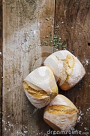 Fresh crusty bread rolls