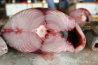 Fresh cut tuna fish