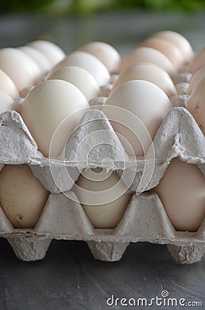 Fresh eggs in a market