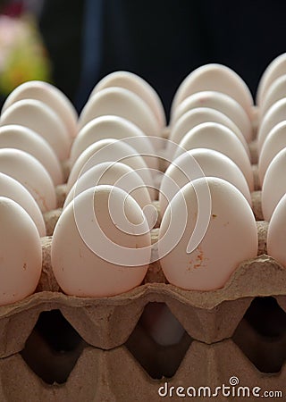 Fresh eggs in a market