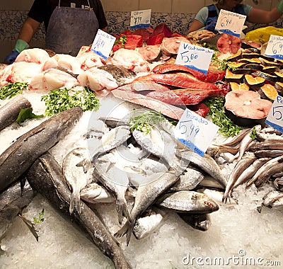 Fresh fishes in a market