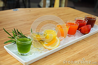 Fresh Fruit Juice Drink Desert For A Healthy Diet Background Stock ...