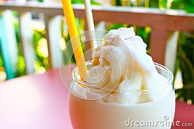 Fresh fruit milk shake coconut