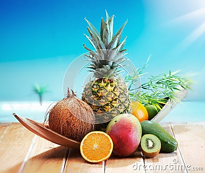 Fresh Fruits on the beach