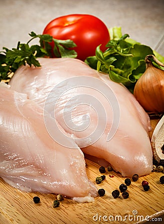 Fresh raw chicken breasts