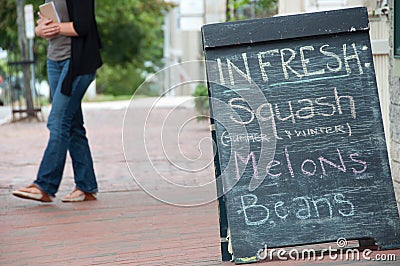 Fresh Squash, Melons & Beans Sidewalk Sign