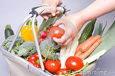 Fresh vegetables in a bag