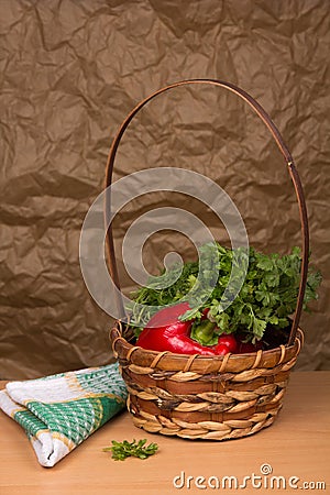 Fresh vegetables in a basket