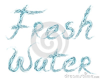 Fresh Water word on white