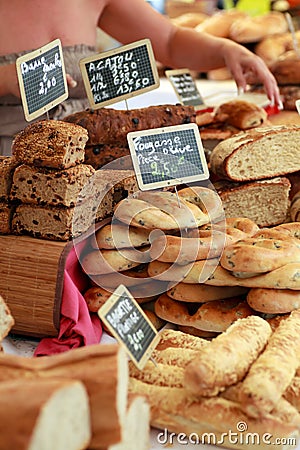 Freshly baked Bread from a Paris market.