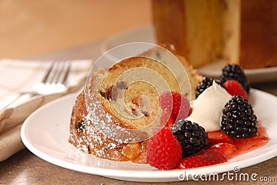 Freshly baked Italian Panettone Christmas Bread