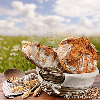 Freshly baked traditional bread