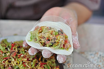 Fried bun with veggie stuff chinese style