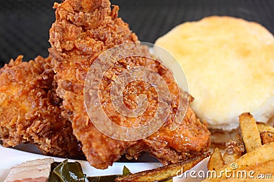 Fried chicken dinner with sides