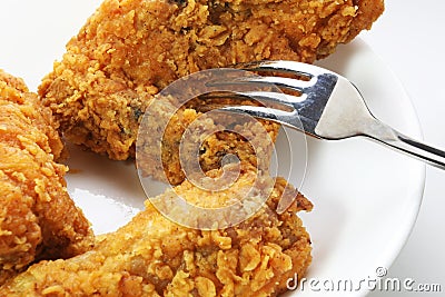 Fried Chicken with Fork