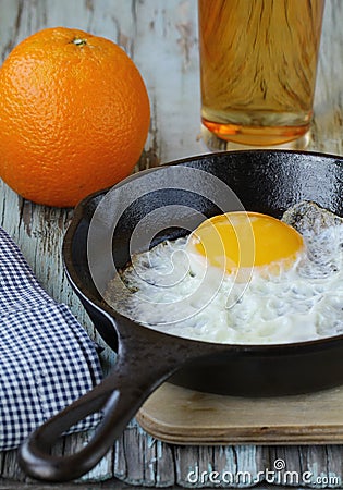 Fried egg in a frying pan