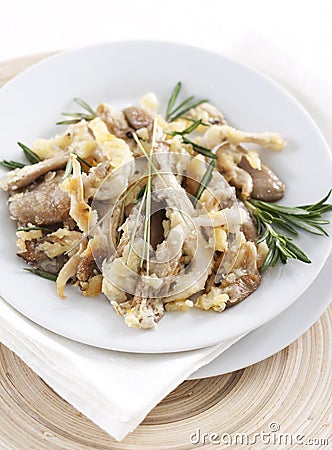Fried oyster mushrooms