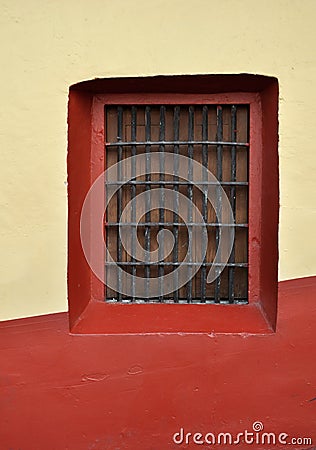 Front of an old mexican house - Colonial style window