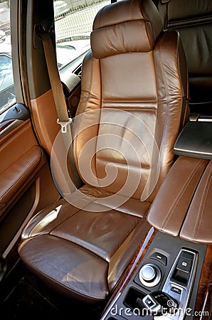 Front seat inside luxury car