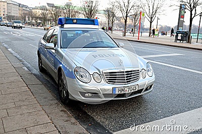 German Mercedes police car in Hamburg, Germany
