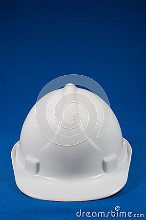 Front view of white hard hat