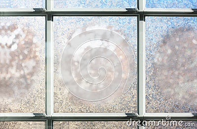 Frosted Winter Window Glass Background