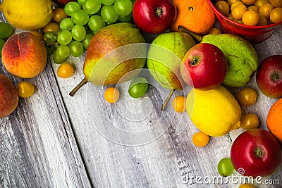 Fruit background vintage wooden autumn food nature