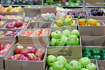 Fruit in boxes