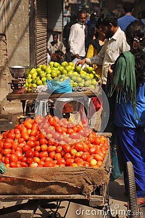 Fruit seller. Delhi, India.