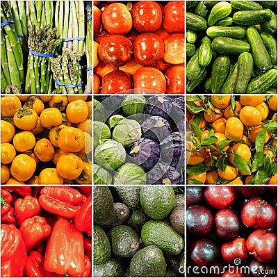 Fruit and Vegetable collage