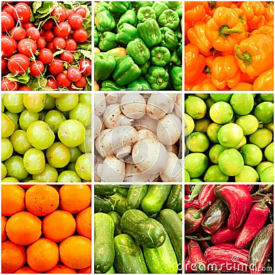 Fruit and Vegetable collage