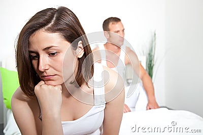 Frustrated woman experiencing intimacy problems