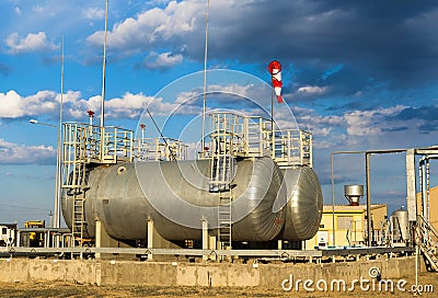 Fuel tanks and pipe-line for boiler-house on industrial site
