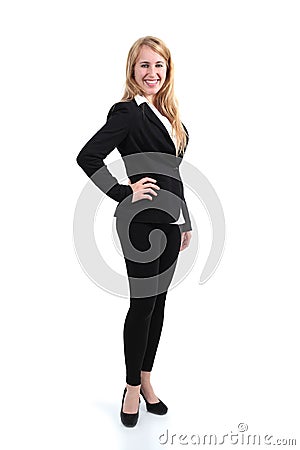 Full body portrait of a businesswoman