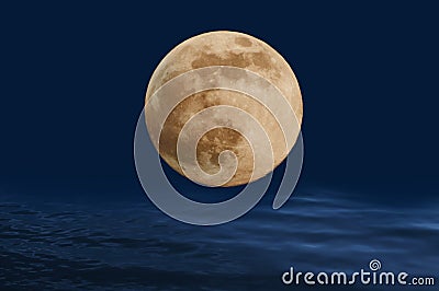 Full Moon on the ocean waves.